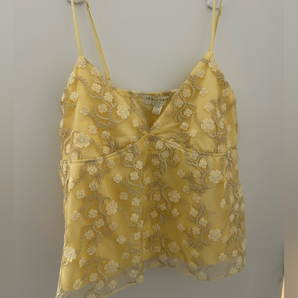 BRAND NEW Yellow Floral Lace Cami Top